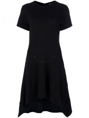 Платье с асимметричным подолом и короткими рукавами Proenza Schouler. Цвет: чёрный
