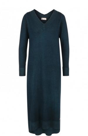 Вязаное платье-миди из смеси кашемира и шелка Colombo. Цвет: темно-зеленый