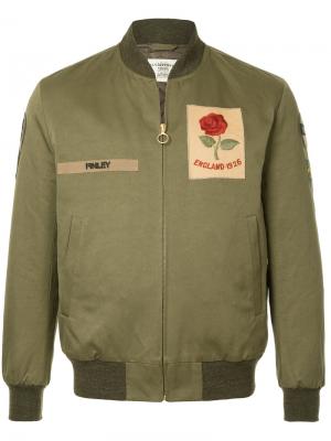 Куртка-бомбер с заплаткой логотипом Kent & Curwen. Цвет: зелёный