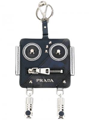 Брелок в виде робота Prada. Цвет: синий