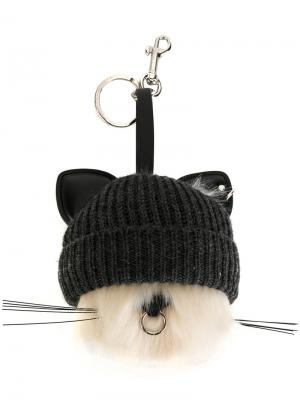 Брелок для ключей в виде кошки шапке Stella McCartney. Цвет: многоцветный