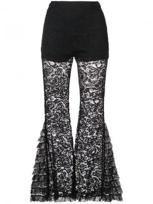 Расклешенные брюки с кружевом Givenchy. Цвет: чёрный