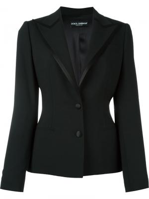 Приталенный пиджак с атласной оторочкой Dolce & Gabbana. Цвет: чёрный