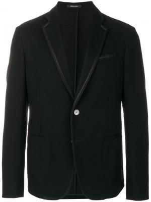 Пиджак с атласной окантовкой Giorgio Armani. Цвет: чёрный