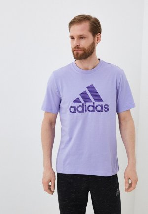 Футболка adidas. Цвет: фиолетовый