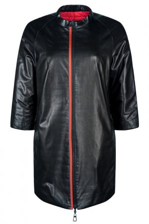 Кожаная куртка MIO CALVINO. Цвет: black