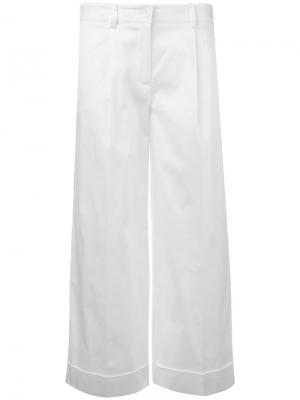 Укороченные прямые брюки P.A.R.O.S.H.. Цвет: белый