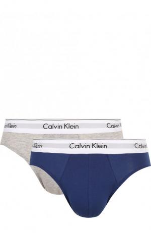 Комплект из двух хлопковых брифов с широкой резинкой Calvin Klein Underwear. Цвет: разноцветный
