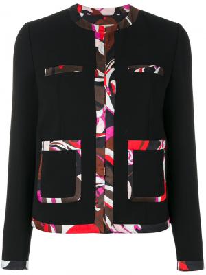 Классический пиджак с контрастной окантовкой Emilio Pucci. Цвет: чёрный