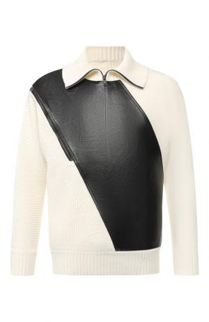 Шерстяной свитер с воротником-стойкой на молнии Givenchy. Цвет: белый