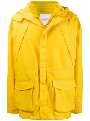 Многослойная куртка-пуховик Napa By Martine Rose. Цвет: жёлтый и оранжевый
