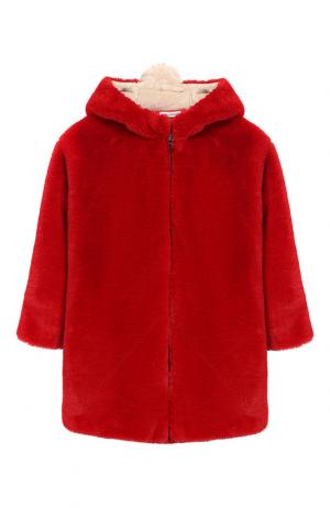 Пальто с декоративным капюшоном Dolce & Gabbana. Цвет: бордовый