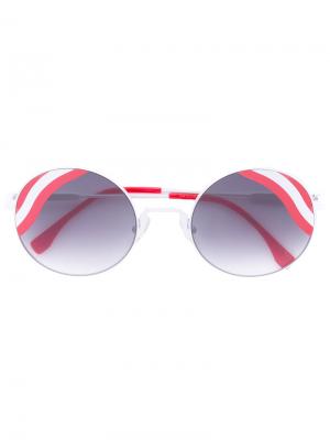 Круглые солнцезащитные очки Hypnoshine Fendi Eyewear. Цвет: белый