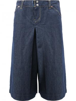 Укороченные широкие джинсы Ganryu Comme Des Garcons. Цвет: синий