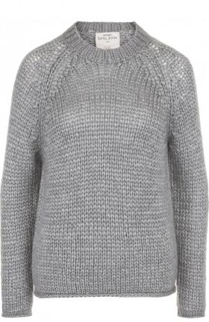 Однотонный вязаный пуловер из смеси шелка и кашемира Forte_forte. Цвет: серый