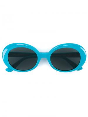 Солнцезащитные очки в овальной оправе Saint Laurent Eyewear. Цвет: синий