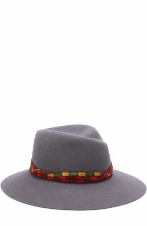 Фетровая шляпа Virginie с тесьмой Maison Michel. Цвет: серый