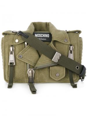 Байкерская сумка на плечо Moschino. Цвет: зелёный