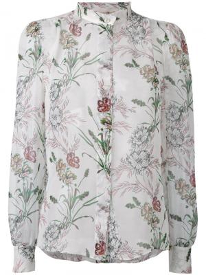 Рубашка с воротником и цветочным принтом Giambattista Valli. Цвет: белый