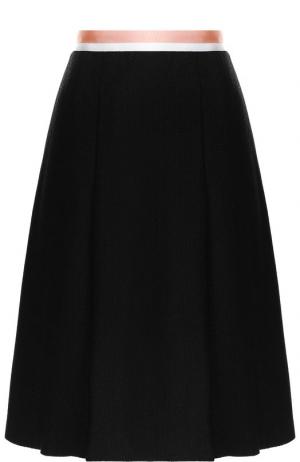Вязаная юбка с контрастным поясом Escada. Цвет: черный