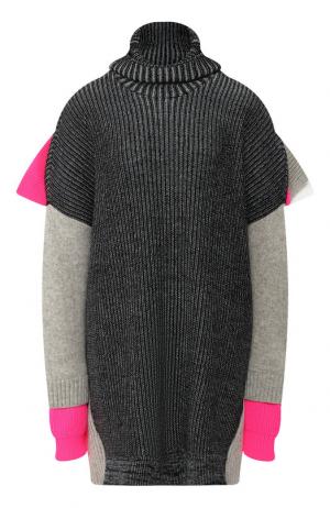 Шерстяной пуловер свободного кроя Balenciaga. Цвет: серый