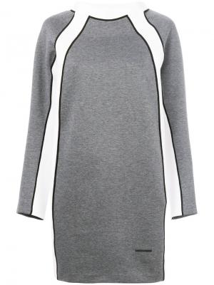 Короткое платье с контрастными полосками Dsquared2. Цвет: серый