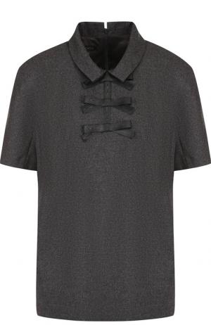 Блуза из смеси шерсти и кашемира с коротким рукавом Escada. Цвет: темно-серый