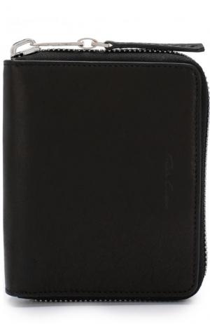 Кожаное портмоне на молнии с отделениями для кредитных карт и монет Rick Owens. Цвет: черный