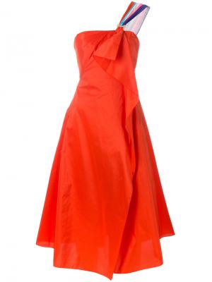 Платье корсетного кроя с драпировкой Peter Pilotto. Цвет: красный