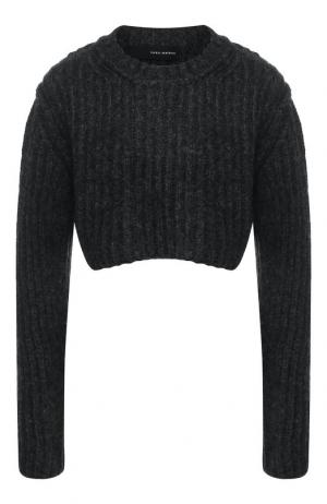 Укороченный шерстяной пуловер с круглым вырезом Isabel Benenato. Цвет: серый