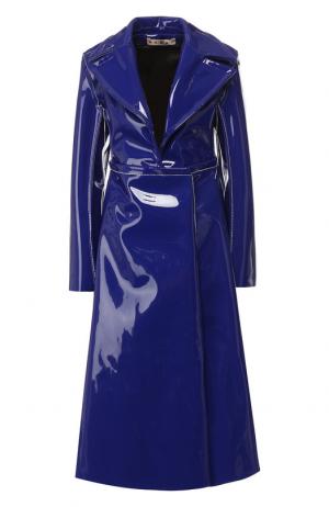 Однотонное пальто с отложным воротником Marni. Цвет: синий