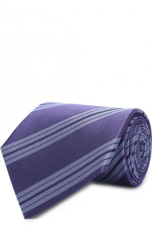 Шелковый галстук в полоску Lanvin. Цвет: фиолетовый