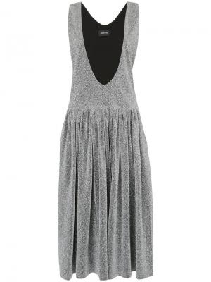 Плиссированное платье миди Elaidi. Цвет: металлический
