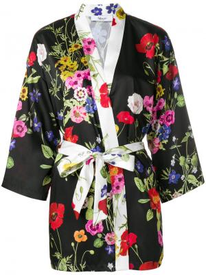 Кимоно с цветочным принтом Blugirl. Цвет: чёрный