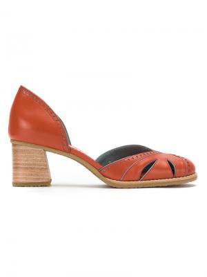 Туфли-лодочки с вырезными деталями Sarah Chofakian. Цвет: жёлтый и оранжевый