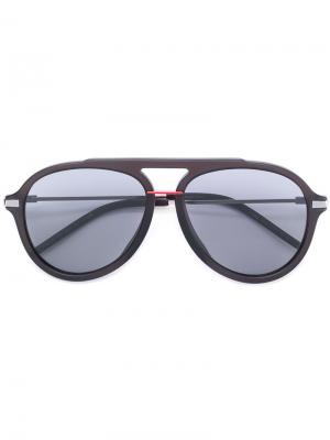 Солнцезащитные очки-авиаторы в толстой оправе Fendi Eyewear. Цвет: серый