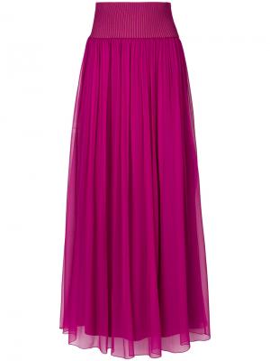 Плиссированная юбка-макси Alberta Ferretti. Цвет: розовый и фиолетовый