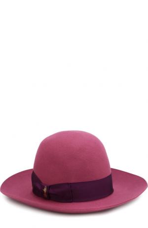 Фетровая шляпа с лентой Borsalino. Цвет: розовый