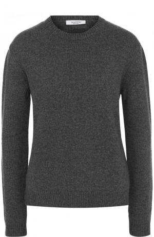 Кашемировый пуловер с заклепками Valentino. Цвет: серый