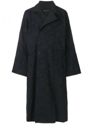Пальто с запахом Yohji Yamamoto. Цвет: синий