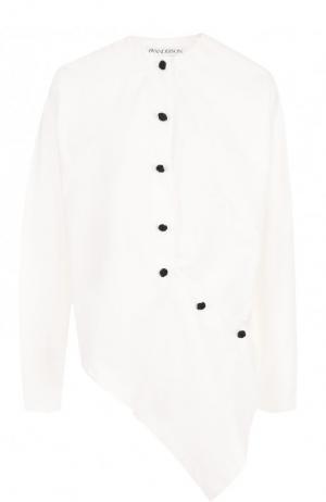 Блуза свободного кроя из хлопка J.W. Anderson. Цвет: белый