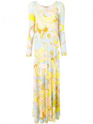 Длинное платье  шифт Emilio Pucci. Цвет: жёлтый и оранжевый