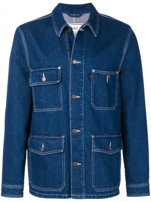 Джинсовая куртка с декоративной строчкой Ami Alexandre Mattiussi. Цвет: синий