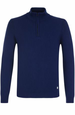 Шерстяной свитер с воротником на молнии C.P. Company. Цвет: темно-синий