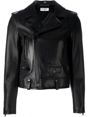 Классическая байкерская куртка Saint Laurent. Цвет: чёрный