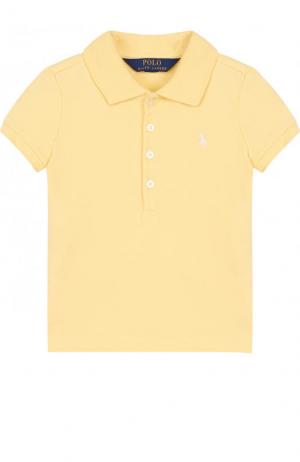 Хлопковое поло с логотипом бренда Polo Ralph Lauren. Цвет: желтый