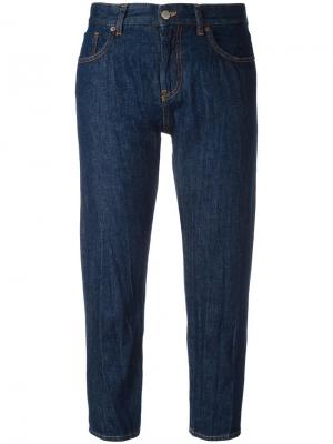Зауженные укороченные джинсы Mm6 Maison Margiela. Цвет: синий