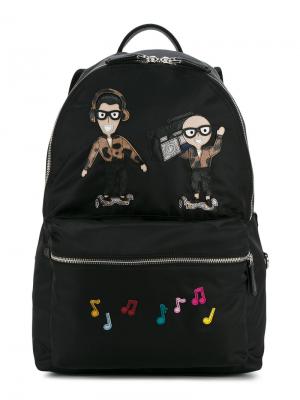 Рюкзак с нашивками дизайнеров Dolce & Gabbana. Цвет: чёрный