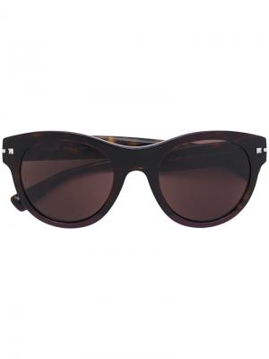 Объемные круглые солнцезащитные очки Valentino Eyewear. Цвет: чёрный