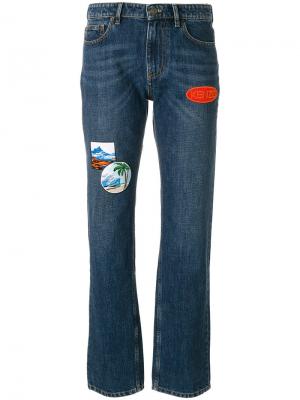 Прямые джинсы в стиле пэчворк Kenzo. Цвет: синий